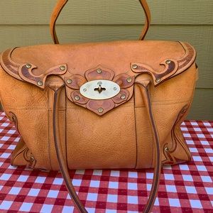 Mulberry Bayswater Tan Tooled Leather